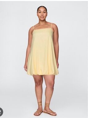 GAP Pale Yellow Spaghetti Strap Mini Dress